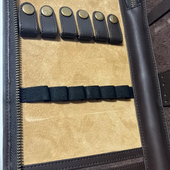 New Brown Gorgeous embossed leather cowhide jewelry case holder travel Organizer - Picture 3 of 4